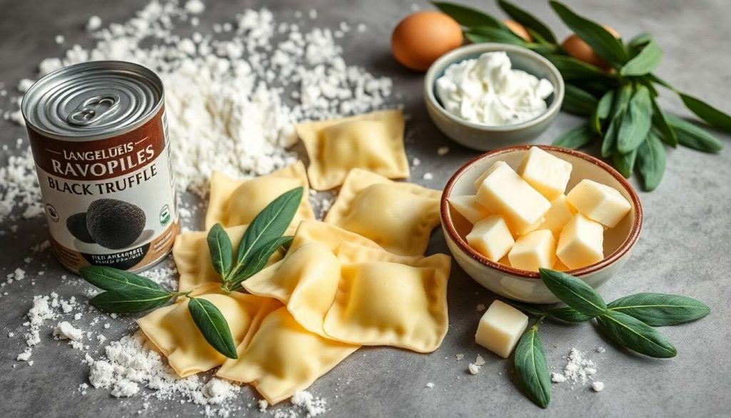 Ravioles maison ricotta-truffe sous un voile de beurre sage