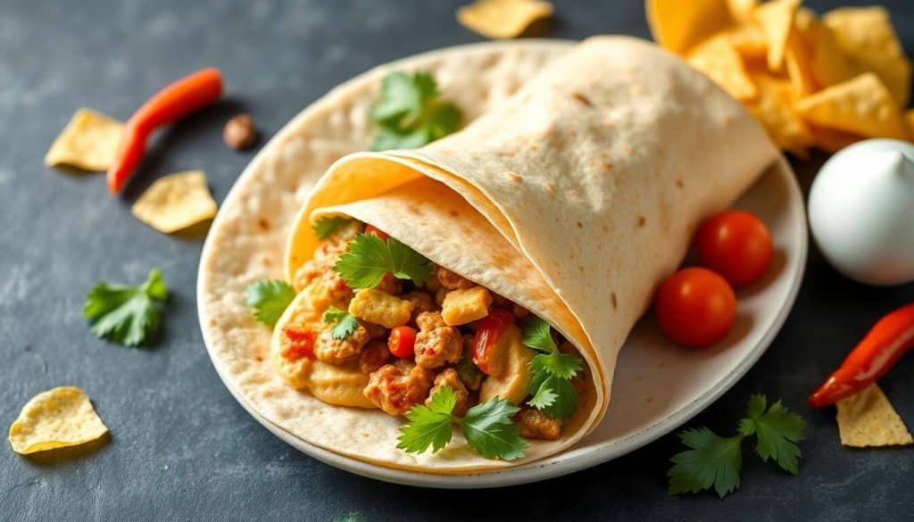 Wrap végétarien croustillant au houmous épicé