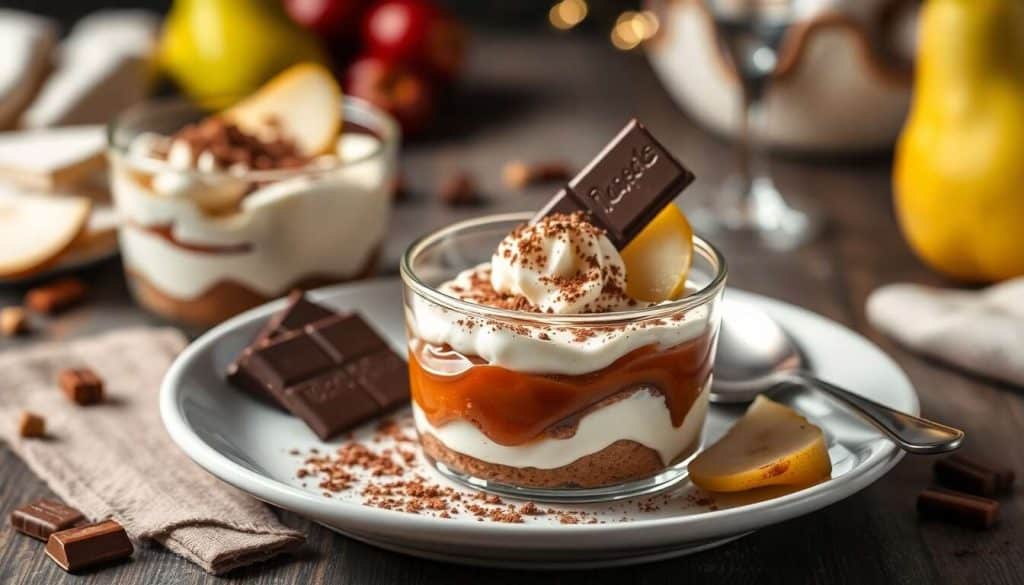 Verrines tiramisu poire-chocolat pour les soirées cocooning