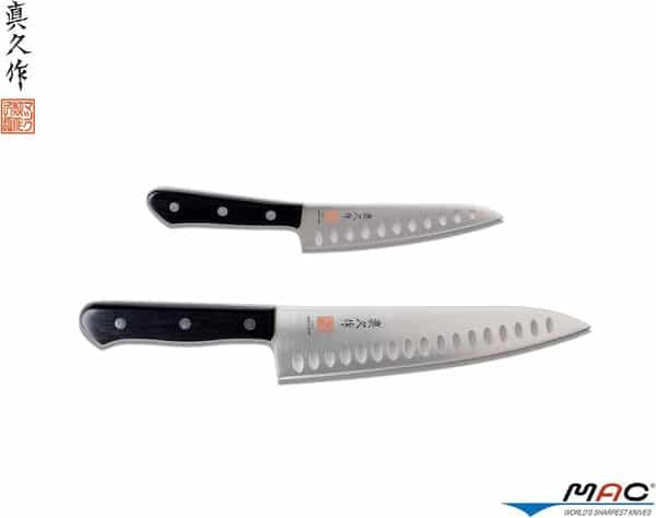 MAC Chef Coffret 2 couteaux japonais alvéolés : Universel 13cm + Chef 20cm