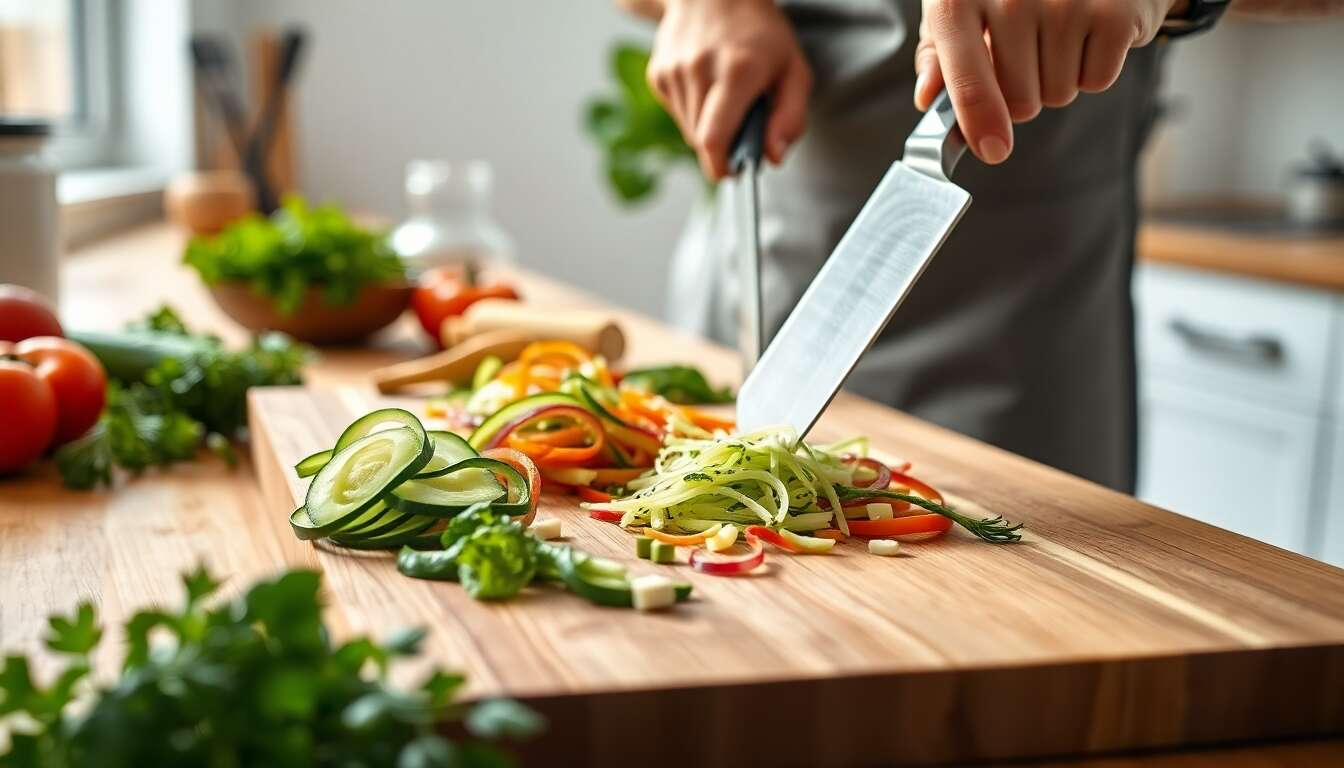 La découpe en julienne et brunoise La découpe en julienne et brunoise