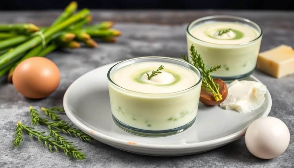 Mousse d'asperges vertes et son espuma de parmesan