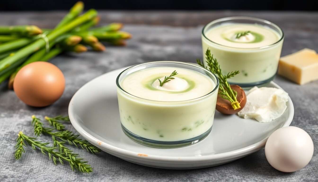 Mousse d'asperges vertes et son espuma de parmesan