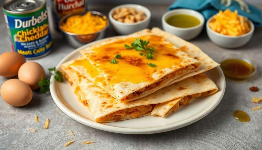 Quesadillas express au poulet et fromage fondant