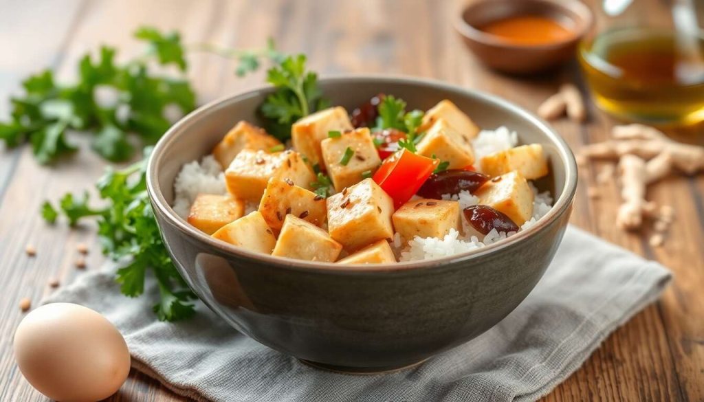 Bowl asiatique tofu teriyaki et légumes croquants