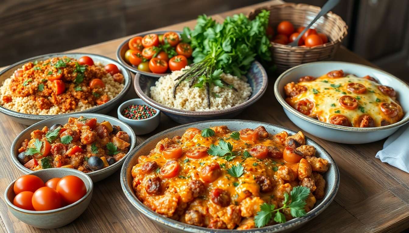 Plats principaux r&eacute;confortants : couscous, moussaka et lasagnes