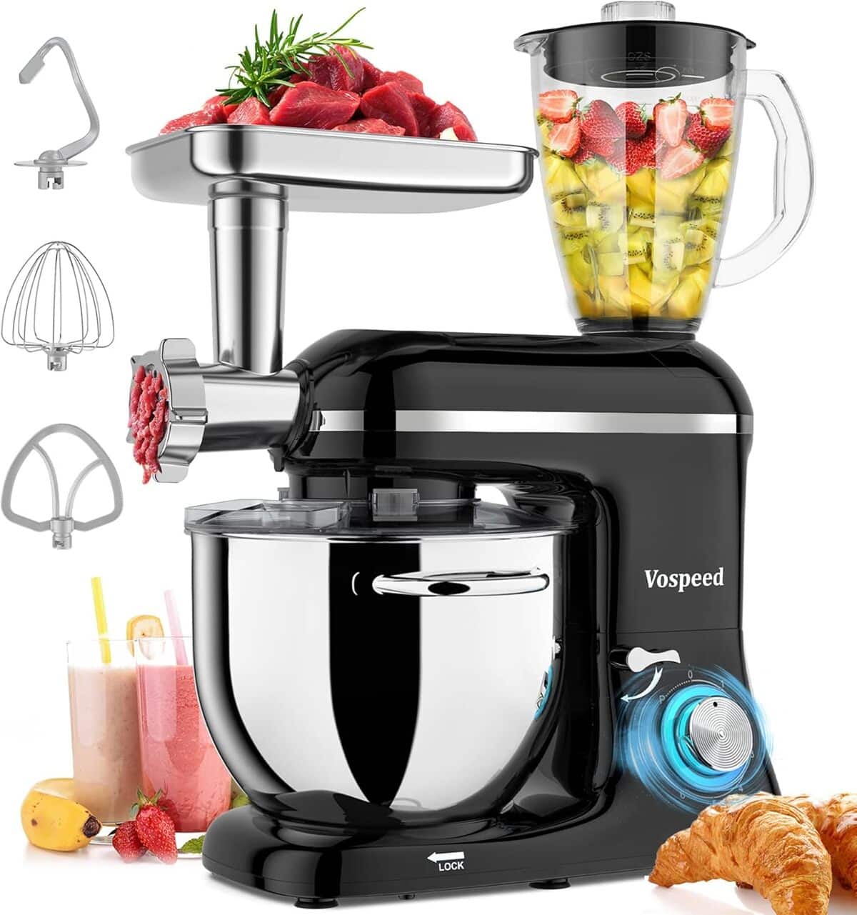 Test du robot pâtissier Vospeed 1500W : 9 en 1, pratique et puissant