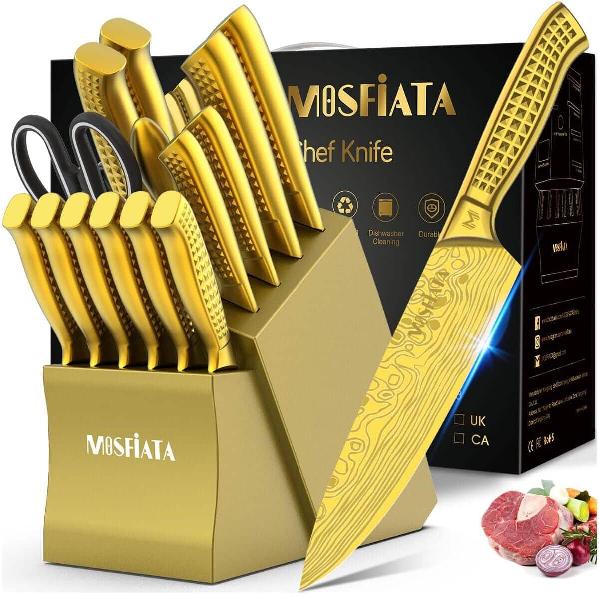 Test du set de couteaux MOSFiATA 17 pièces en inox tranchants