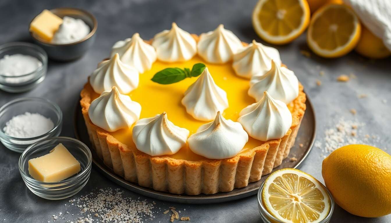 Tartelette citron meringuée revisitée avec une touche de basilic