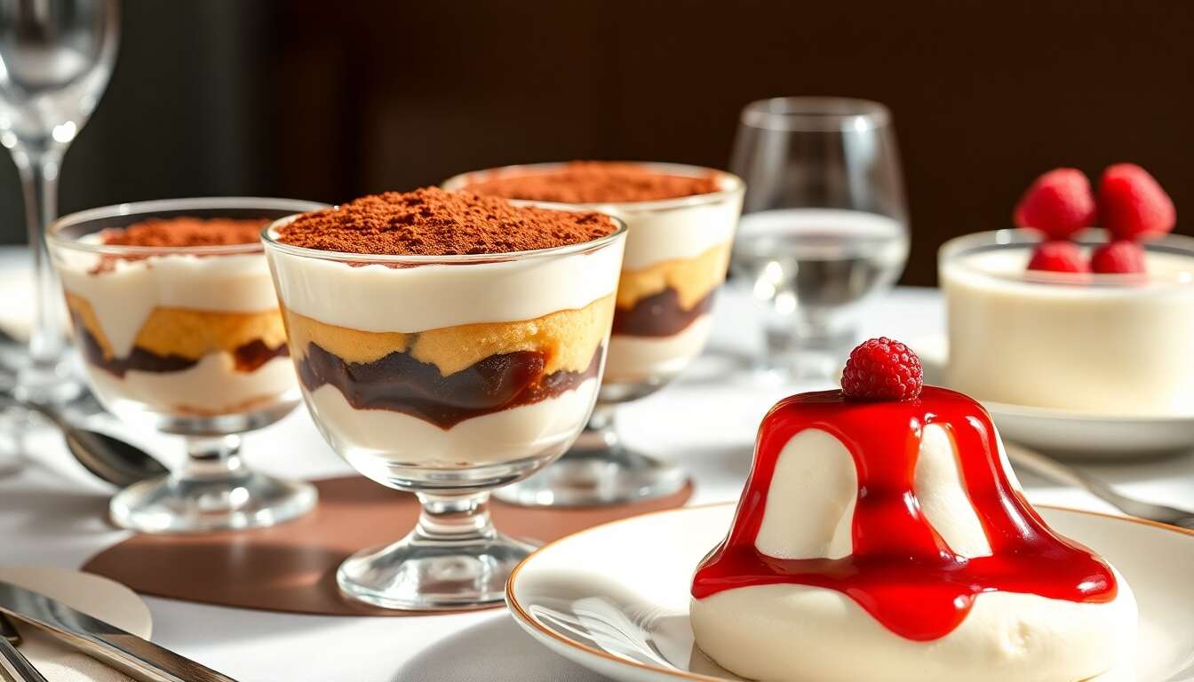 D&eacute;lices italiens : tiramisu et panna cotta