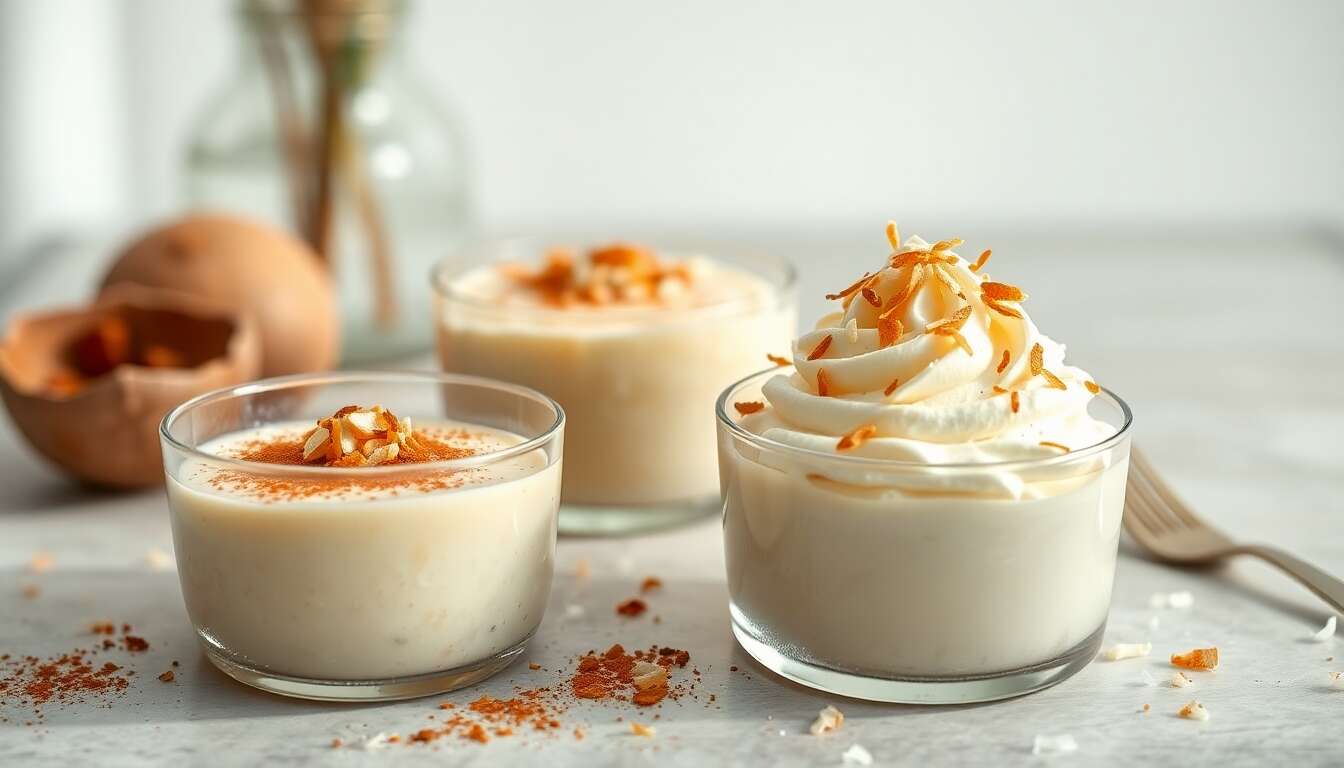 Envies exotiques : riz au lait et mousse &agrave; la noix de coco