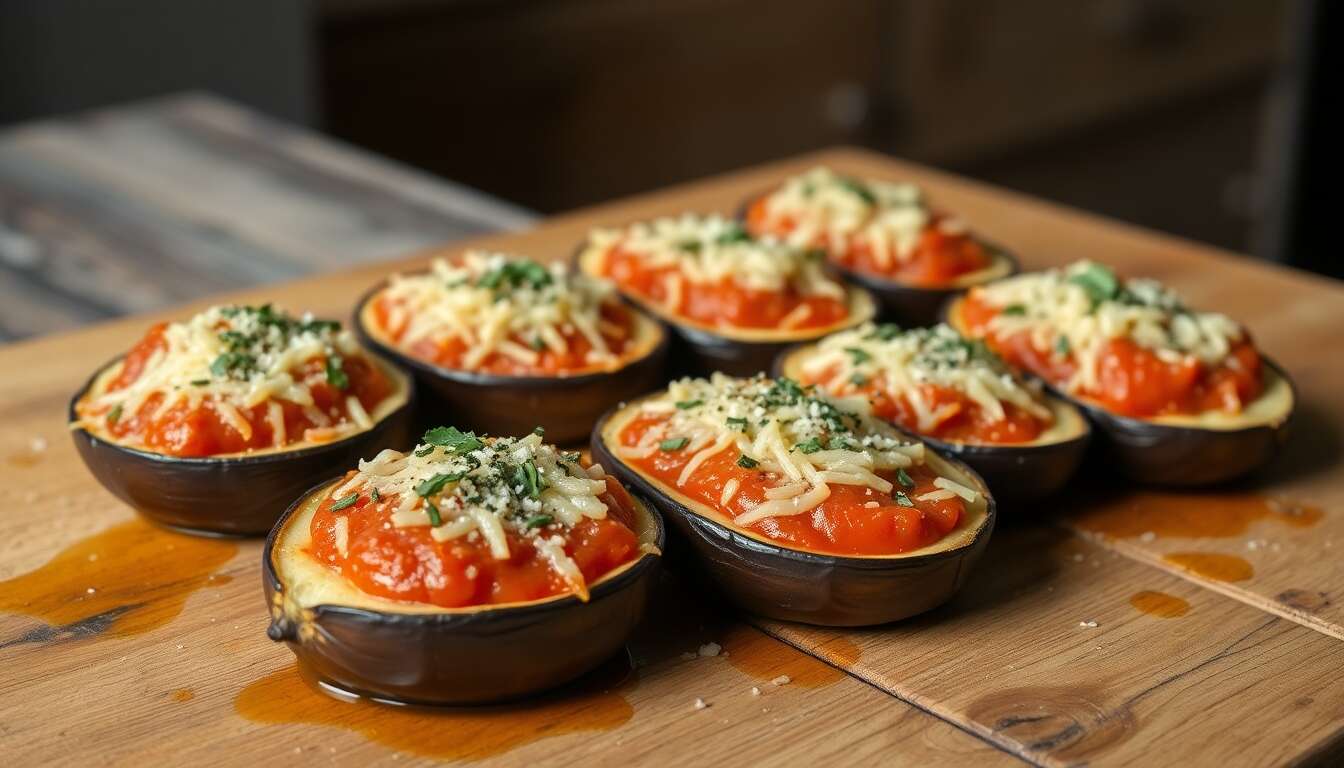 Aubergines farcies façon pizza, pour les soirs sans souci