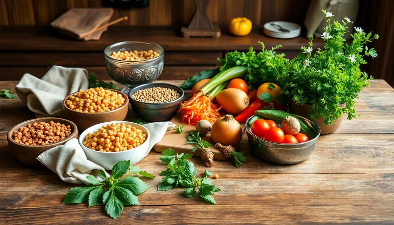 Les ingr&eacute;dients de base pour des repas veggie &eacute;conomiques