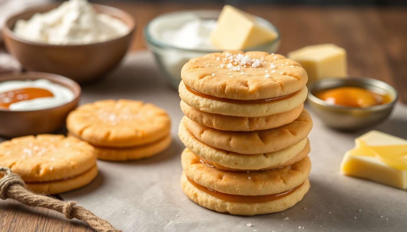 Sablés bretons fourrés au caramel beurre salé, un délice croustillant