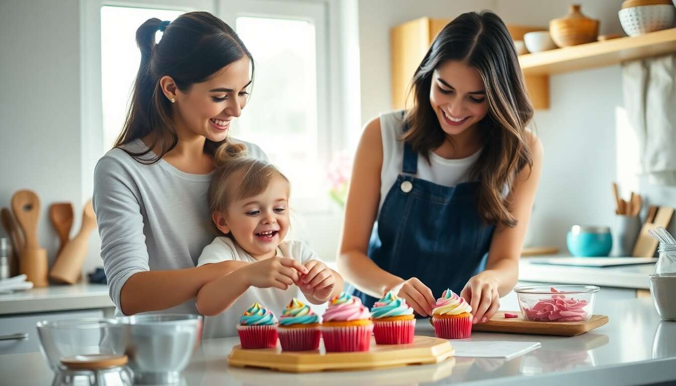 Ateliers gourmands : pâtisseries ludiques à quatre mains