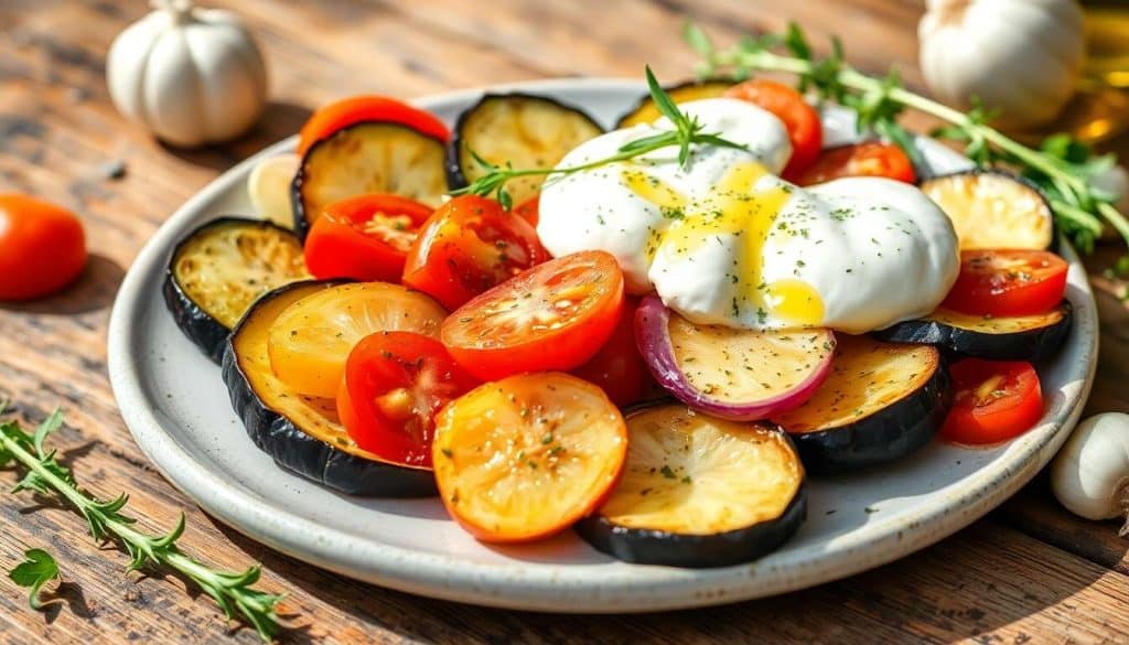 Tian provençal aux légumes d'été et mozzarella di bufala