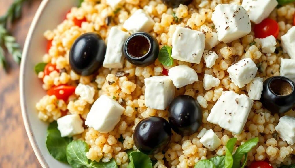 Salade grecque revisitée avec quinoa et feta