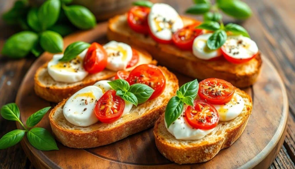 Bruschetta gourmande à la tomate et mozzarella di bufala