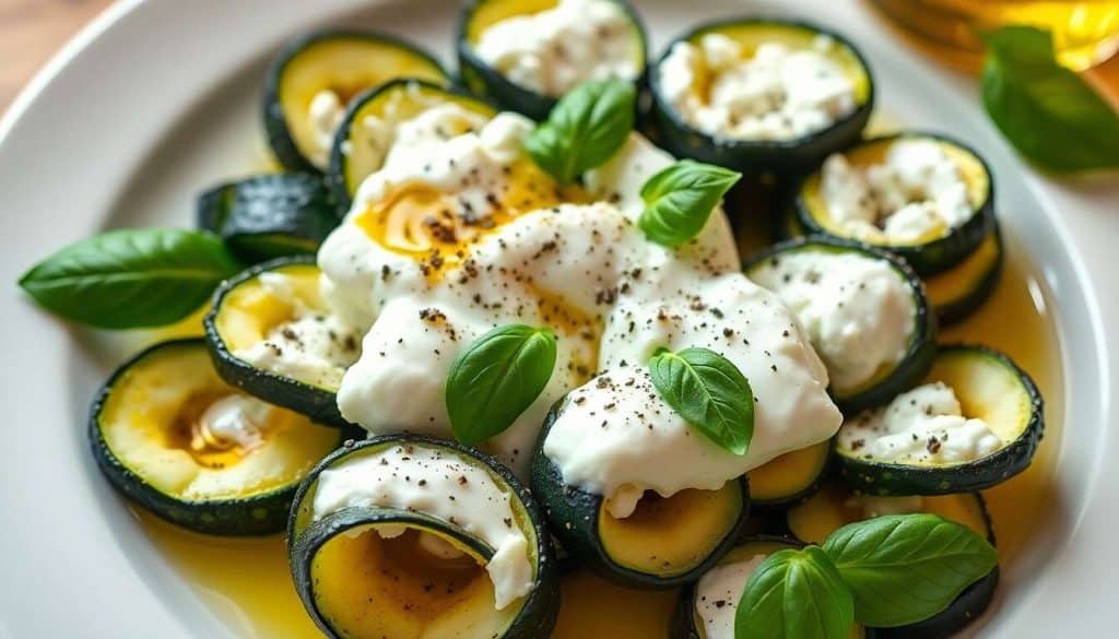 Roulés de courgettes à la ricotta et au basilic