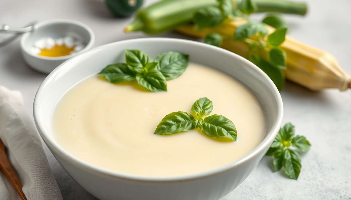 Velouté glacé de courgettes au basilic