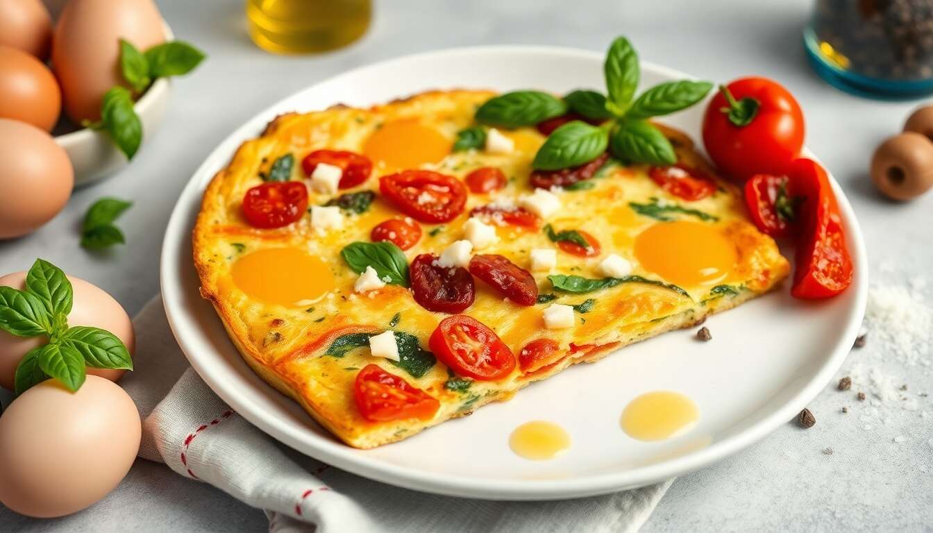 Frittata colorée aux légumes du soleil et parmesan