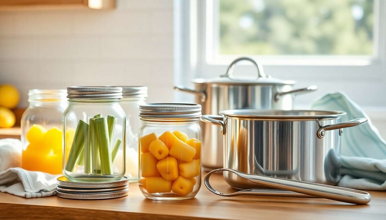 Outils essentiels pour la st&eacute;rilisation des bocaux