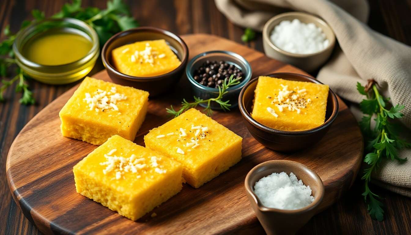 Bouchées apéritives de polenta au parmesan