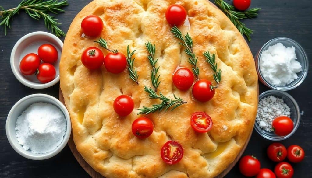 Focaccia moelleuse aux tomates cerises et romarin