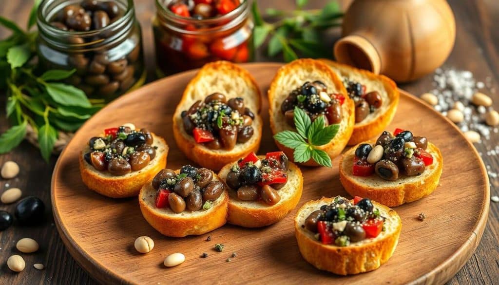 Bouchées méditerranéennes à la tapenade noire et poivrons grillés