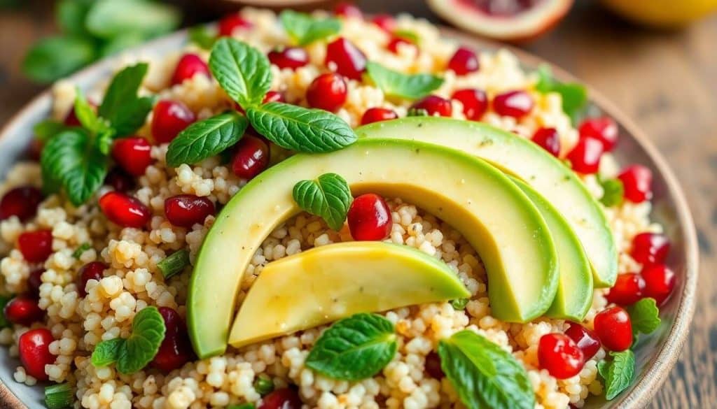 Salade croquante de quinoa, avocat et grenade