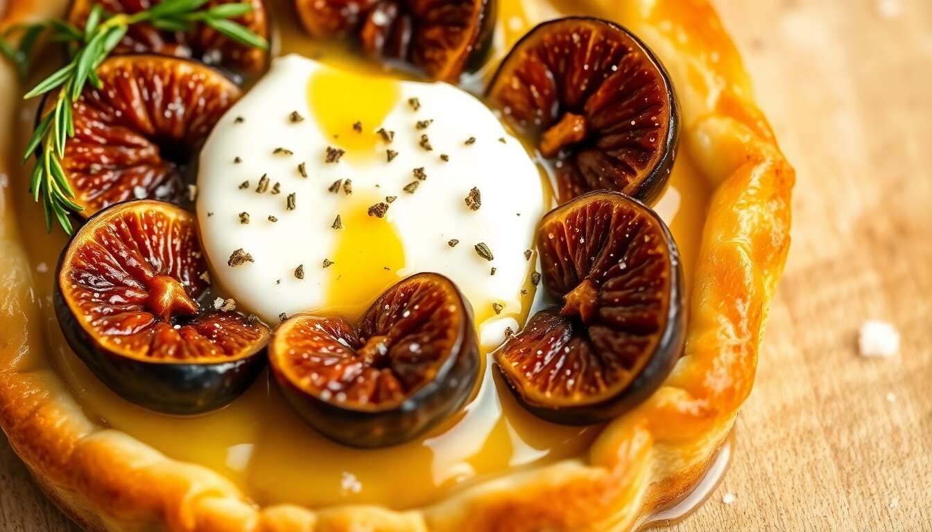 Tartelette fine aux figues et chèvre chaud