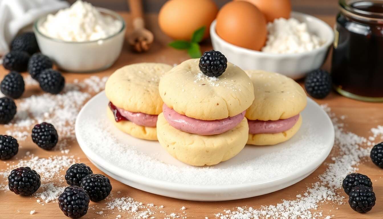Biscuits sandwichs à la crème de mûres sauvages