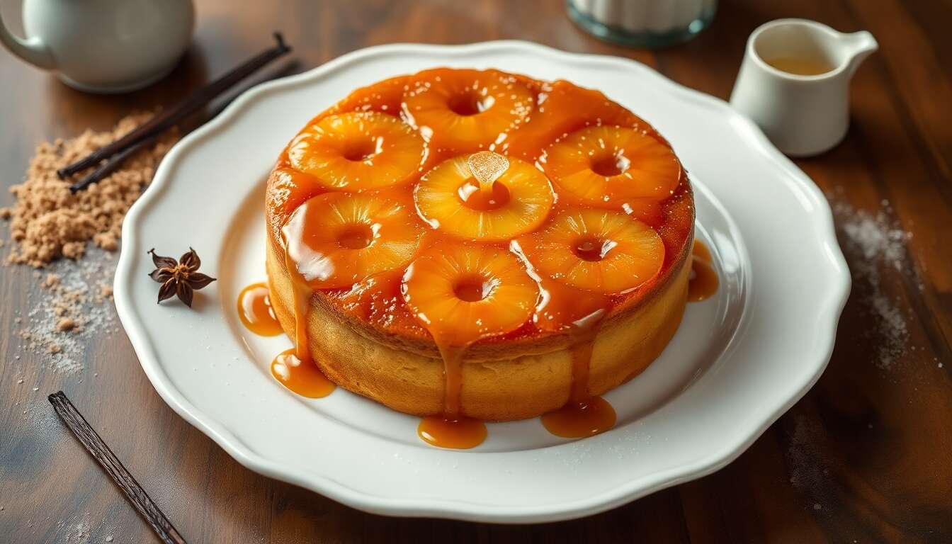 Gâteau renversé à l'ananas caramélisé façon bistrot chic