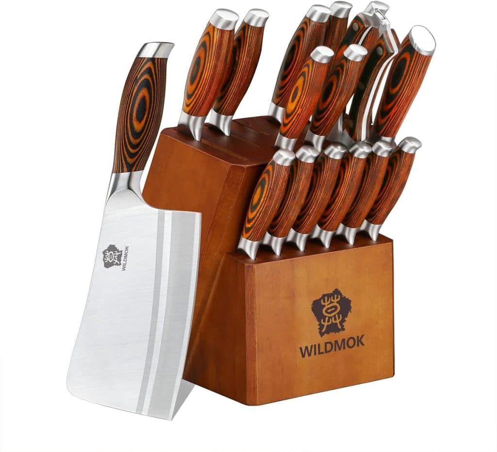 Test du bloc de couteaux professionnel Wildmok : 17 pièces en acier inoxydable