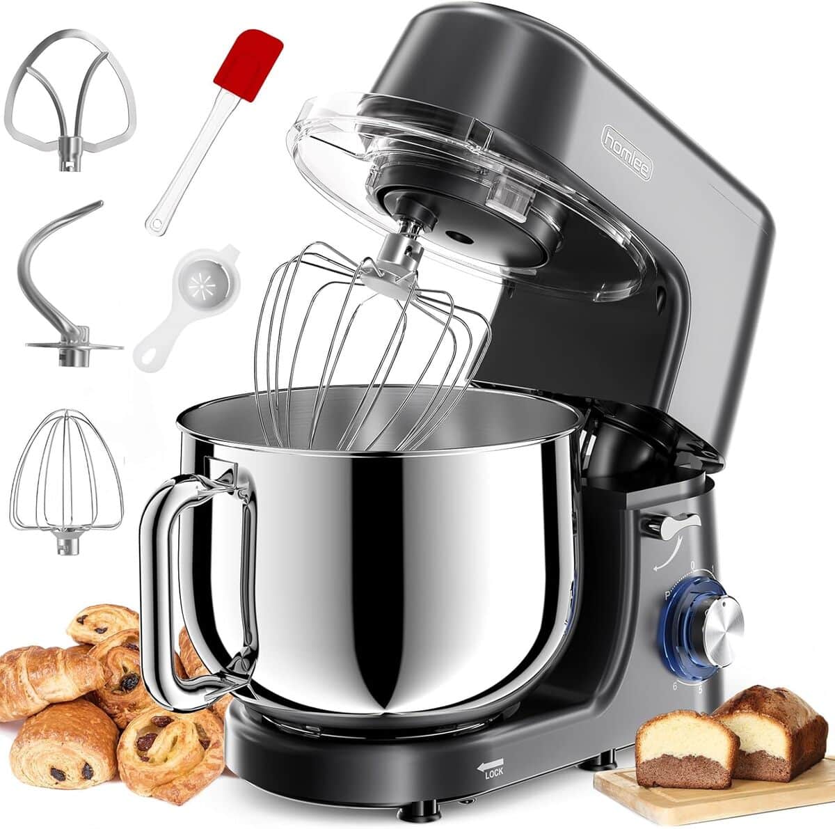 Test du robot pâtissier Homlee 2000W 7, 2L multifonctions