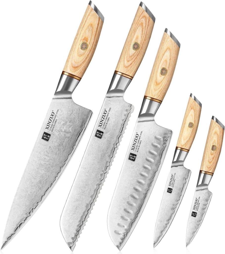 Test : ensemble de couteaux Xinzuo 5 pièces en acier composite