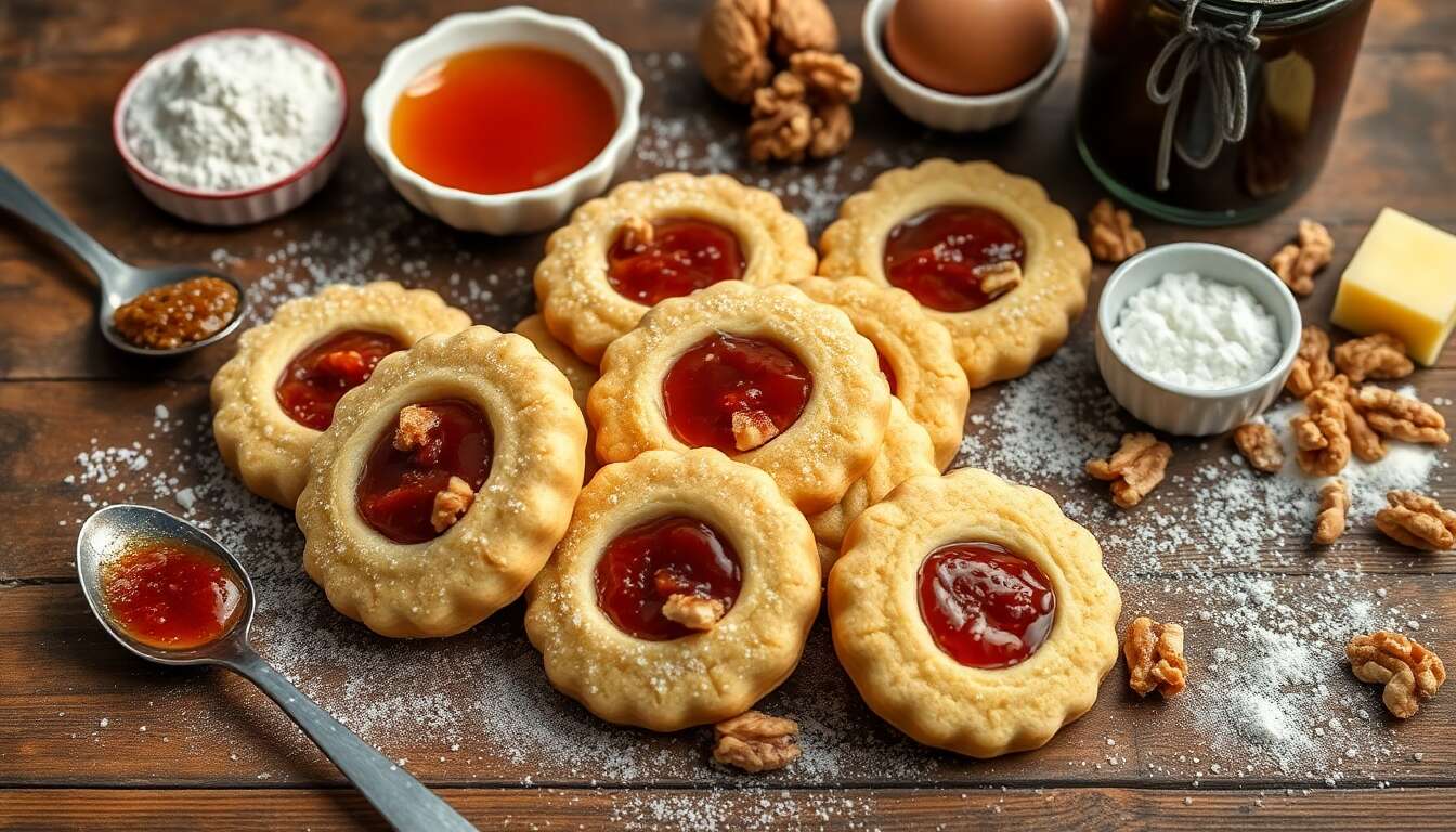 Sablés fourrés à la confiture de figues et noix