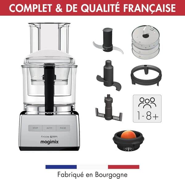 Magimix Robot culinaire 18592 CS 5200 XL Chrome - Magimix 5200 xl - Fabriqué EN FRANCE