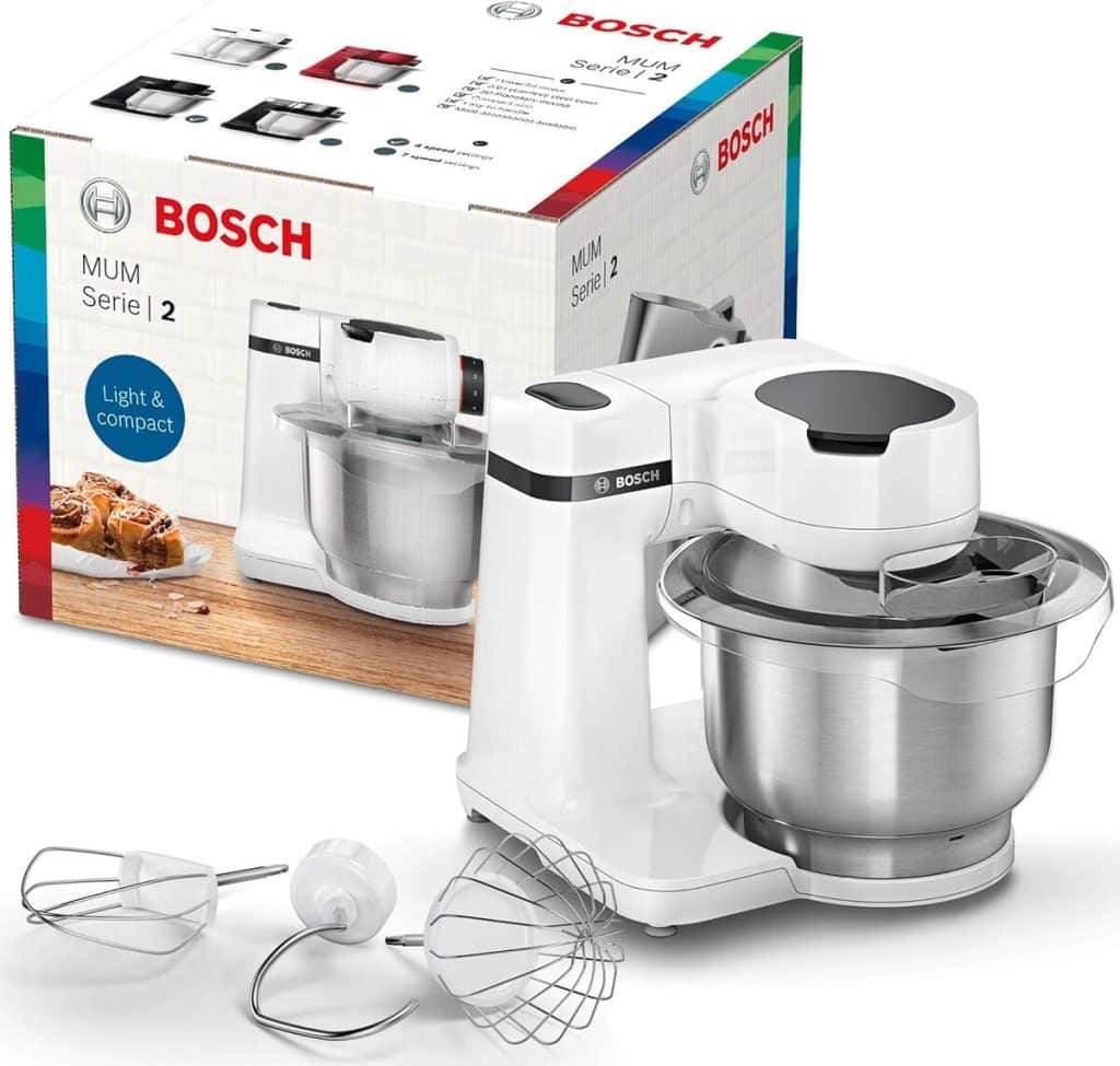 Test du robot pâtissier Bosch Série 2 MUMS2EW00 : puissance 700 watts et mélange 3D