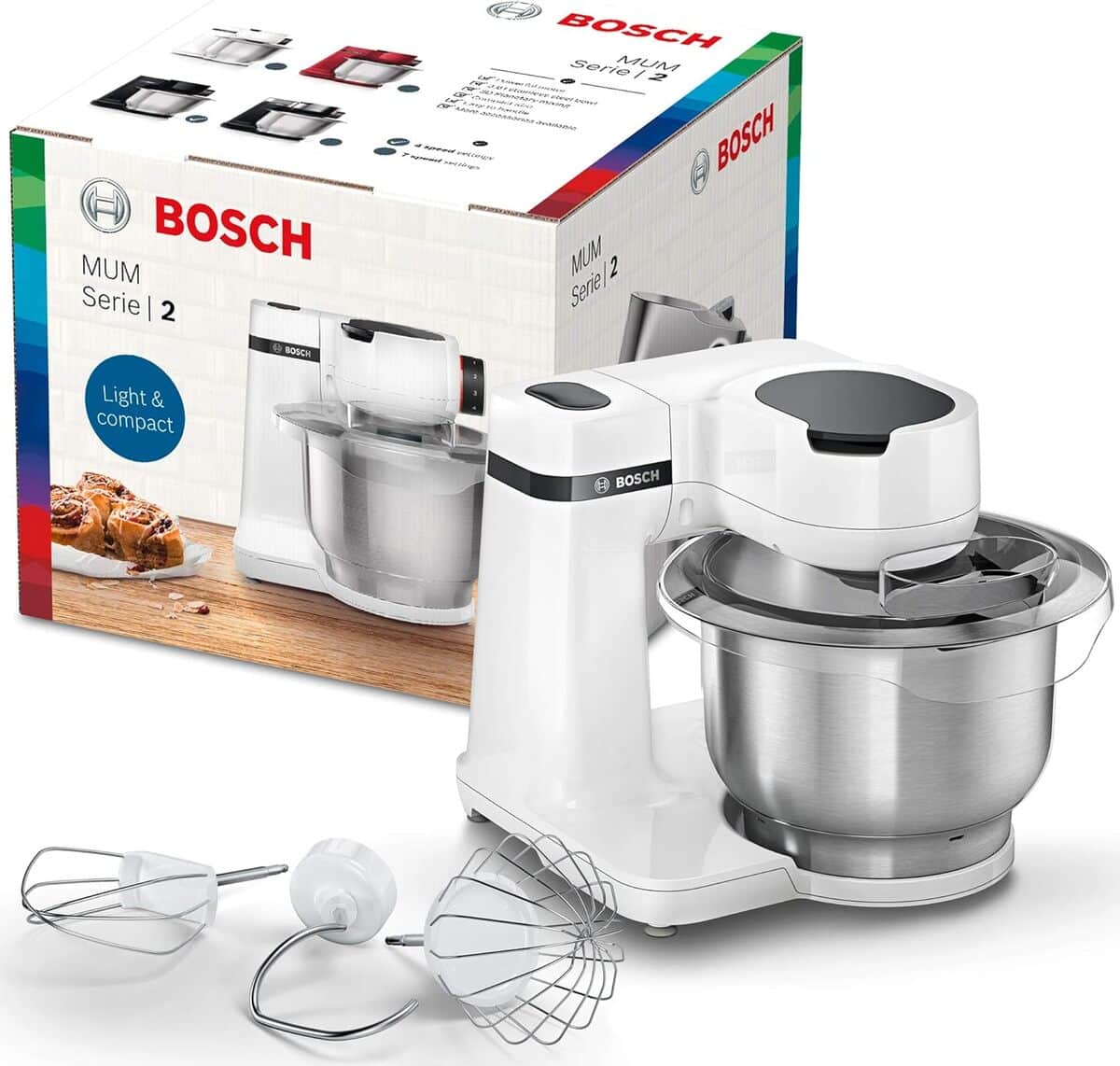 Test du robot pâtissier Bosch Série 2 MUMS2EW00 : puissance 700 watts et mélange 3D