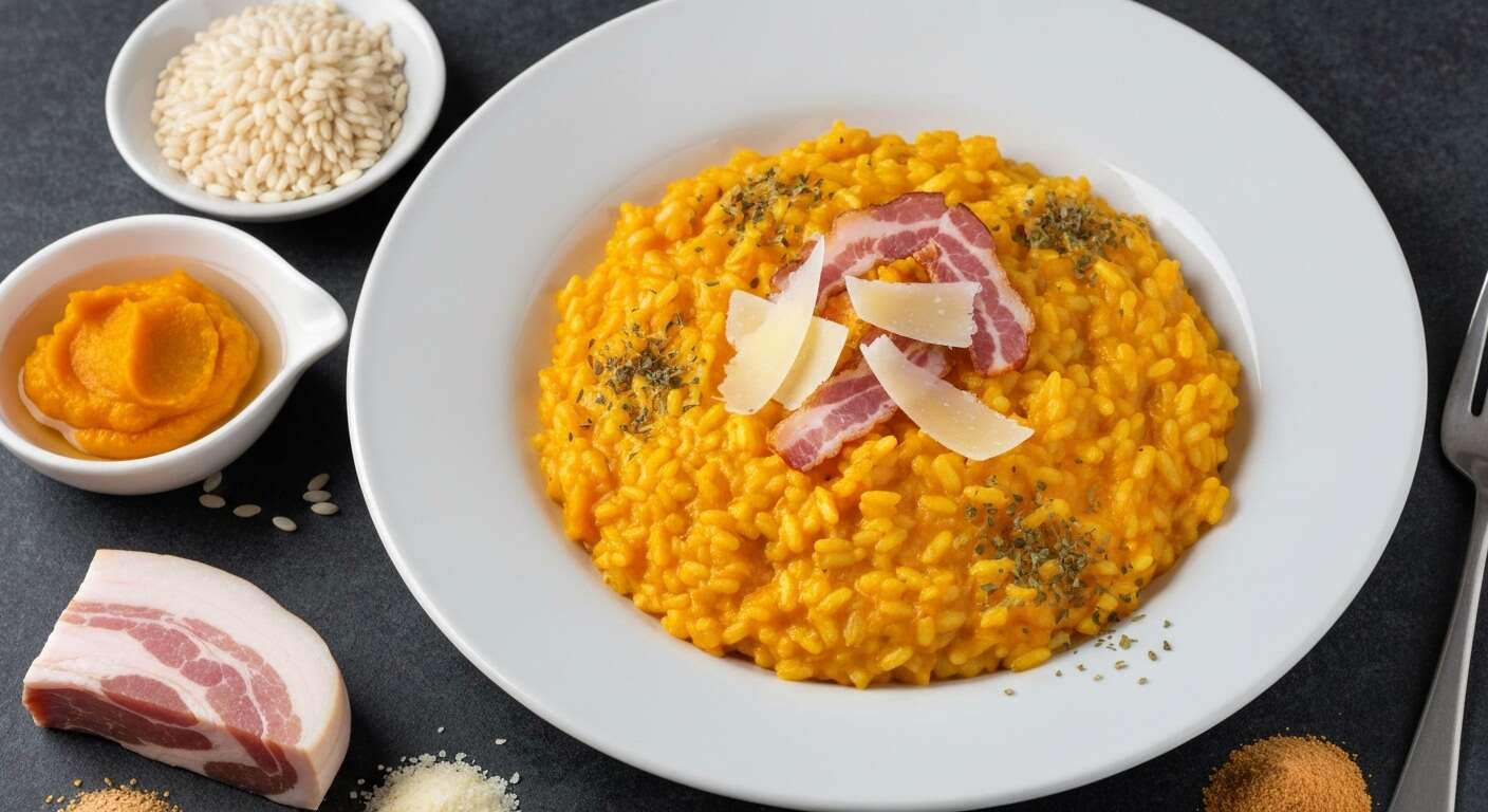 Risotto crémeux au potiron et pancetta croustillante