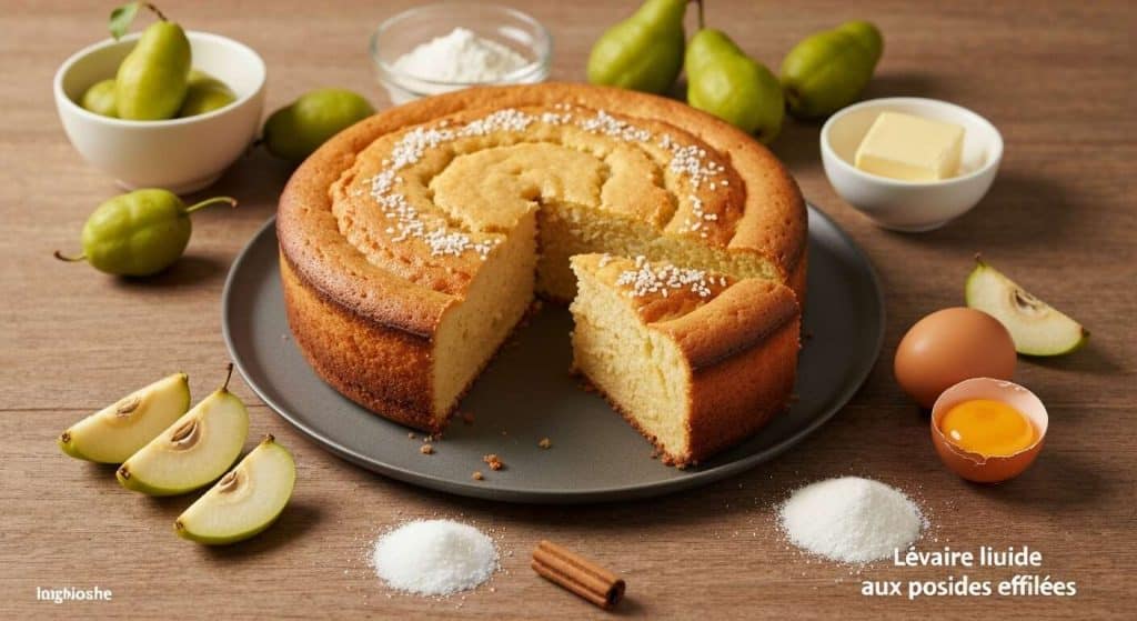 Gâteau fondant aux poires et amandes effilées
