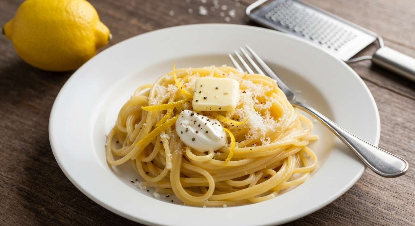 Pasta al limone: spaghetti zestés et crémeux