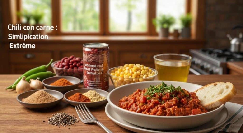 Chili con carne : simplification extrême