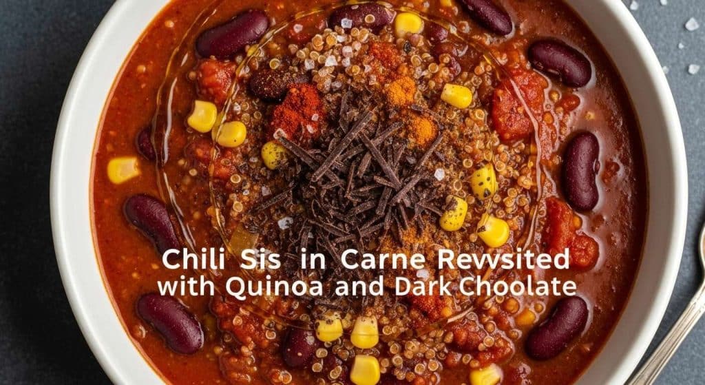 Chili sin carne revisité avec quinoa et chocolat noir