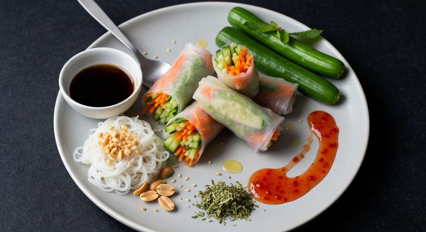 Rouleaux de printemps aux légumes croquants et sauce piquante