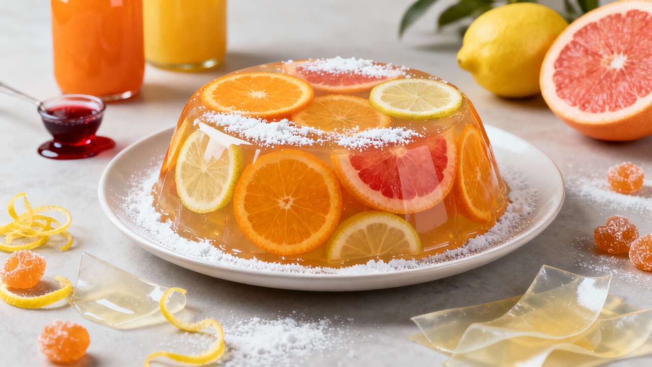 Terrine fruitée aux agrumes en gelée d'agrumes