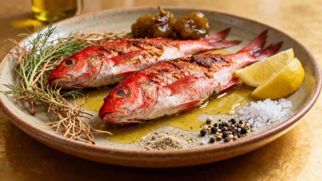 Magie marine : rougets barbets au fenouil et citron confit