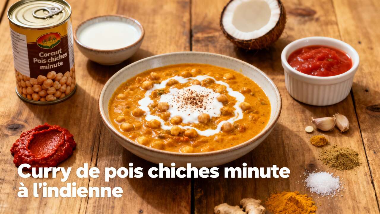 Curry de pois chiches minute à l'indienne
