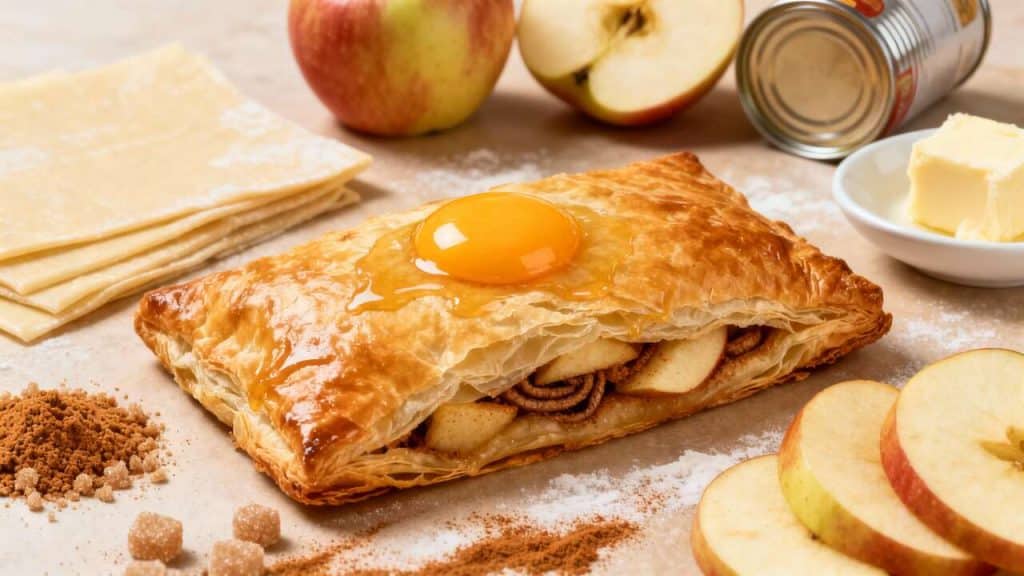 Chausson feuilleté aux pommes et cannelle : recette gourmande